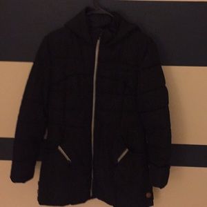 Puff coat with hood black large